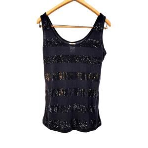 Y2k Grunge Streetwear Festival Metallic boho Sparkly Sequin Love Rocks Tank XL
